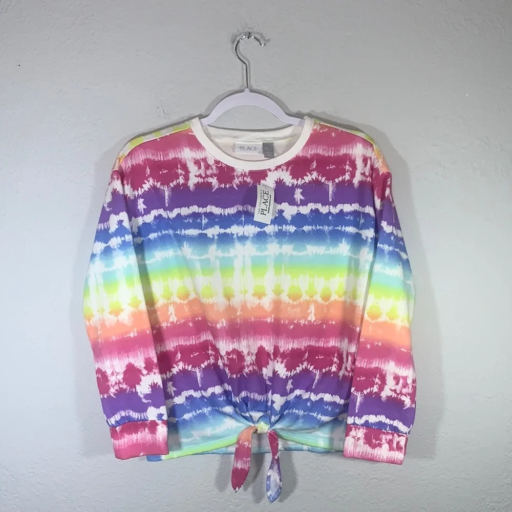 The Children’s Place Girls Tie Dye Sweatshirt Size 10/12 Large NWT Crewneck